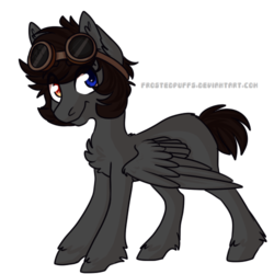 Size: 500x500 | Tagged: safe, artist:frostedpuffs, oc, oc only, oc:horin, aviator goggles, heterochromia, solo