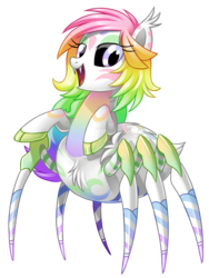 Size: 1600x2133 | Tagged: safe, artist:centchi, oc, oc only, oc:prism heart, monster pony, original species, spiderpony, solo, watermark