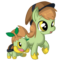 Size: 800x800 | Tagged: safe, artist:paintsplatter, earth pony, pony, turtwig, colt, crossover, male, pokémon, ponified, ponymon, solo