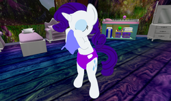 Size: 1440x853 | Tagged: safe, artist:drizzle-star, rarity, g4, diaper, female, handkerchief, non-baby in diaper, nose blowing, second life, solo, tissue