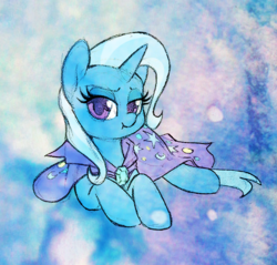 Size: 555x530 | Tagged: safe, artist:dawnfire, trixie, pony, unicorn, g4, :t, colored pupils, cute, diatrixes, female, lidded eyes, looking at you, lying down, mare, prone, solo