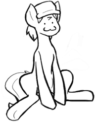 Size: 338x435 | Tagged: safe, artist:^:3, oc, oc only, earth pony, pony, ^:3, monochrome, solo