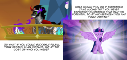 Size: 2276x1072 | Tagged: safe, screencap, king sombra, twilight sparkle, g4, magical mystery cure, the crystal empire, analysis, quote, rwby, text, twilight sparkle (alicorn)