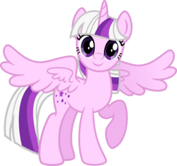 Size: 5798x5428 | Tagged: safe, artist:osipush, twilight, alicorn, pony, g1, g4, absurd resolution, alicornified, female, g1 to g4, g1 twilicorn, generation leap, looking at you, mare, race swap, raised hoof, smiling, solo, spread wings, wings