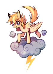 Size: 750x1050 | Tagged: safe, artist:bartolomeus_, oc, oc only, oc:cloudy thunder, pegasus, pony, cloud, lightning, simple background, solo, transparent background