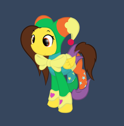 Size: 1280x1299 | Tagged: safe, artist:alexi148, oc, oc only, oc:golden lily, pegasus, pony, cute, female, jester, mare, outfit, solo, tumblr