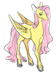 Size: 500x666 | Tagged: safe, artist:bartolomeus_, fluttershy, g4, female, simple background, sketch, solo, white background