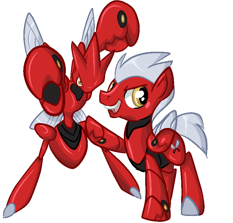 Safe Artist Paintsplatter Scizor Pok Mon Ponified Solo