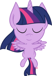 Size: 674x984 | Tagged: safe, artist:silverrainclouds, twilight sparkle, alicorn, pony, g4, chibi, eyes closed, female, flying, mare, simple background, solo, transparent background, twilight sparkle (alicorn)