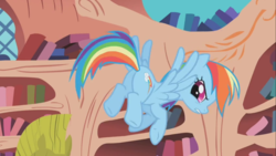 Size: 1366x768 | Tagged: safe, screencap, rainbow dash, pony, dragonshy, g4, butt, female, flying, mare, plot, rainbutt dash, solo