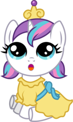 Size: 500x832 | Tagged: safe, artist:cloudy glow, princess flurry heart, pony, g4, season 6, clothes, dress, female, guess, headcanon, hilarious in hindsight, simple background, solo, speculation, transparent background