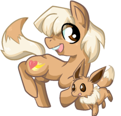 Size: 759x727 | Tagged: safe, artist:paintsplatter, eevee, pokémon, ponified, solo