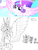 Size: 1081x1412 | Tagged: safe, artist:brisineo, princess cadance, princess celestia, princess flurry heart, princess luna, alicorn, pony, unicorn, g4, season 6, the crystalling, baby, baby flurry heart, baby pony, big horn, blushing, diaper, envy, frown, hair over one eye, hidden eyes, horn, horn envy, impossibly large horn, impossibly large wings, large wings, long horn, older, older flurry heart, open mouth, sitting, smiling, sparkles, spread wings, that was fast, wing envy, wingless, wings