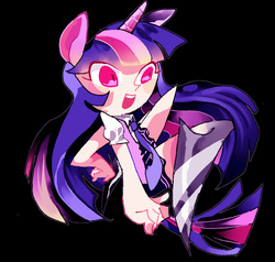 Size: 1073x1020 | Tagged: safe, artist:mori, twilight sparkle, human, g4, eared humanization, female, horn, horned humanization, humanized, pixiv, scissor twilight, solo, tailed humanization