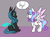 Size: 1000x740 | Tagged: safe, artist:ryuredwings, princess flurry heart, queen chrysalis, alicorn, changeling, changeling queen, nymph, pony, g4, the crystalling, auntie chrissy, cute, cutealis, dialogue, female, filly, filly queen chrysalis, flurrybetes, older, older flurry heart, role reversal, signature, spoiler, teenage flurry heart, teenager, younger