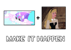 Size: 1261x900 | Tagged: safe, princess flurry heart, g4, my little pony: friendship is magic, season 6, briar rose, disney, exploitable meme, it happened, make it happen, meme, princess aurora, sleeping beauty