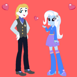 Size: 631x631 | Tagged: safe, artist:themunksandtheetts, prince blueblood, trixie, equestria girls, g4, female, male, ship:bluetrix, shipping, straight