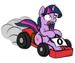 Size: 1000x840 | Tagged: safe, artist:ramott, twilight sparkle, pony, unicorn, g4, female, go kart, solo, unicorn twilight