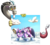 Size: 4248x3793 | Tagged: safe, artist:otakuap, discord, twilight sparkle, oc, oc:flurry, alicorn, pony, g4, boots, clothes, cloud, discord being discord, female, fourth wall, frown, glare, mare, scarf, smirk, snow, snowball, twilight sparkle (alicorn), twilight sparkle is not amused, unamused, winter