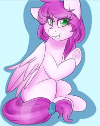 Size: 774x971 | Tagged: safe, artist:girorogirl, oc, oc only, oc:neow, pegasus, pony, evil smile, solo