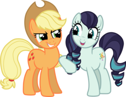 Size: 2523x1935 | Tagged: safe, artist:davidsfire, applejack, coloratura, earth pony, pony, g4, the mane attraction, cowboy hat, female, freckles, hat, mare, simple background, smiling, stetson, transparent background, vector