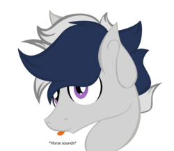 Size: 2996x2606 | Tagged: safe, artist:scootsnb, oc, oc only, oc:aero, pegasus, pony, :p, descriptive noise, high res, horse noises, looking at you, male, meme, simple background, smiling, solo, stallion, tongue out, transparent background