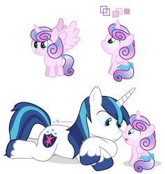 Size: 900x950 | Tagged: safe, artist:dm29, princess flurry heart, shining armor, alicorn, pony, unicorn, g4, season 6, :t, baby, baby pony, boop, cute, diaper, duo, equestria's best father, eye contact, father and daughter, female, filly, flurrybetes, julian yeo is trying to murder us, looking up, male, noseboop, open mouth, prone, puffy cheeks, shining adorable, sitting, smiling, spread wings, stallion, weapons-grade cute, wings