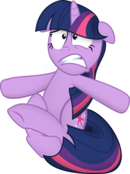 Size: 4486x6000 | Tagged: safe, alternate version, artist:eagle1division, twilight sparkle, pony, unicorn, g4, absurd resolution, crossed legs, ears back, faic, female, gritted teeth, scared, shrunken pupils, simple background, solo, transparent background, unicorn twilight, vector