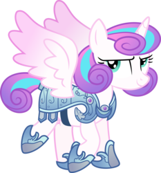 Size: 3560x3823 | Tagged: dead source, safe, artist:xebck, princess flurry heart, alicorn, pony, g4, armor, crystal guard armor, female, high res, looking at you, mare, older, older flurry heart, simple background, smiling, solo, transparent background, vector, warrior flurry heart