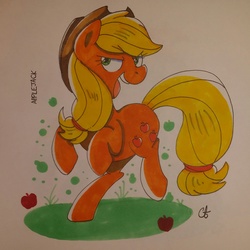 Size: 2236x2236 | Tagged: safe, artist:shinypikachu25, applejack, g4, female, high res, solo