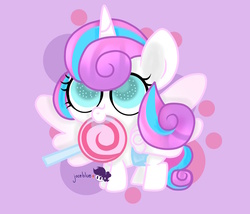 Size: 1024x877 | Tagged: safe, artist:joceblue, princess flurry heart, g4, season 6, candy, cute, drool, female, flurrybetes, food, lollipop, mouth hold, solo