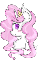 Size: 1600x2560 | Tagged: safe, artist:melodysweettunes, princess celestia, pony, g4, blushing, female, mare, pink-mane celestia, portrait, simple background, solo, transparent background, younger