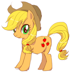 Size: 646x656 | Tagged: safe, artist:tanemomi2, applejack, g4, female, simple background, solo