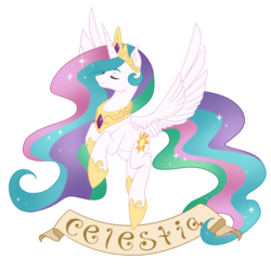 Size: 2000x2000 | Tagged: safe, artist:couratiel, princess celestia, g4, eyes closed, female, flying, high res, solo