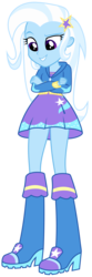 Size: 2854x8564 | Tagged: safe, artist:greenmachine987, trixie, human, equestria girls, g4, my little pony equestria girls, absurd resolution, boots, clothes, crossed arms, female, high heel boots, hoodie, jacket, shirt, shoes, simple background, skirt, smiling, solo, transparent background, vector