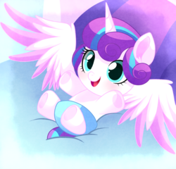 Size: 1016x976 | Tagged: safe, artist:hikariviny, princess flurry heart, g4, season 6, baby, cute, diaper, female, flurrybetes, solo