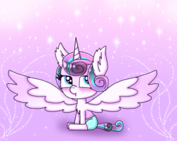 Size: 2062x1649 | Tagged: safe, artist:polishcrossoverfan, princess flurry heart, alicorn, pony, g4, season 6, cute, female, filly, foal, large wings, simple background, solo