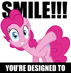 Size: 900x924 | Tagged: safe, artist:delzepp, pinkie pie, g4, female, image macro, looking at you, meme, motivational, simple background, solo, vector, white background