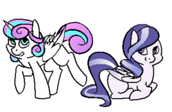 Size: 346x227 | Tagged: safe, artist:berrypunchrules, princess flurry heart, oc, oc:blizzy skies, g4, season 6, offspring, parent:princess cadance, parent:shining armor, parents:shiningcadance, simple background, transparent background