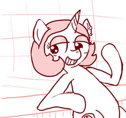 Size: 640x600 | Tagged: safe, artist:ficficponyfic, oc, oc only, oc:joyride, pony, unicorn, colt quest, adult, bath, female, grin, horn, hot tub, mare, pimp, smiling, smirk, story included, swimming pool