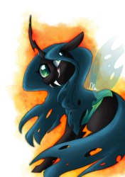 Size: 1024x1453 | Tagged: safe, artist:snowolive, queen chrysalis, changeling, changeling queen, g4, female, licking, licking lips, solo, tongue out, transparent wings, wings