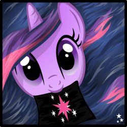 Size: 6435x6434 | Tagged: safe, artist:pinkius, twilight sparkle, g4, absurd resolution, cute, cutie mark, female, head, long mane, looking at you, mouth hold, nom, smiling, solo