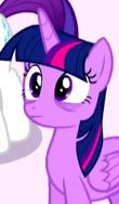 Size: 110x188 | Tagged: safe, screencap, rarity, twilight sparkle, alicorn, pony, do princesses dream of magic sheep, g4, animated, bags under eyes, exhausted, female, gif for breezies, mare, picture for breezies, twilight sparkle (alicorn)