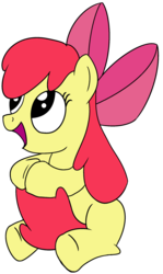 Size: 1375x2300 | Tagged: safe, artist:zapplebow, apple bloom, g4, adorabloom, cute, female, open mouth, simple background, solo, transparent background