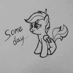 Size: 2215x2215 | Tagged: safe, artist:zapplebow, scootaloo, g4, female, high res, solo, traditional art