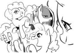 Size: 3543x2545 | Tagged: safe, artist:pk4g, part of a set, pinkie pie, g4, black and white, grayscale, high res, monochrome, pinkamena diane pie, sketch, smiling