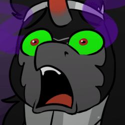 Size: 512x512 | Tagged: safe, artist:horsetautology, king sombra, g4, animated, male, scared, screaming, shocked, solo, vibrating