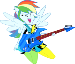 Size: 1000x850 | Tagged: safe, artist:seahawk270, rainbow dash, equestria girls, g4, my little pony equestria girls: rainbow rocks, electric guitar, female, guitar, musical instrument, ponied up, simple background, solo, transparent background, vector