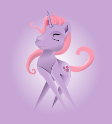 Size: 1875x2083 | Tagged: safe, artist:samoodang, cheerilee (g3), pony, unicorn, g3, eyes closed, female, gradient background, pointy ponies, simple background, solo, style emulation, vector