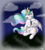 Size: 900x1000 | Tagged: safe, artist:spirit-dude, princess celestia, alicorn, pony, g4, cloud, crying, female, looking up, night, raised hoof, sitting, smiling, solo, stars, tears of joy